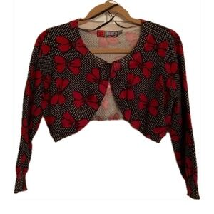 Red Bows & Polka Dot Shrug Sweater